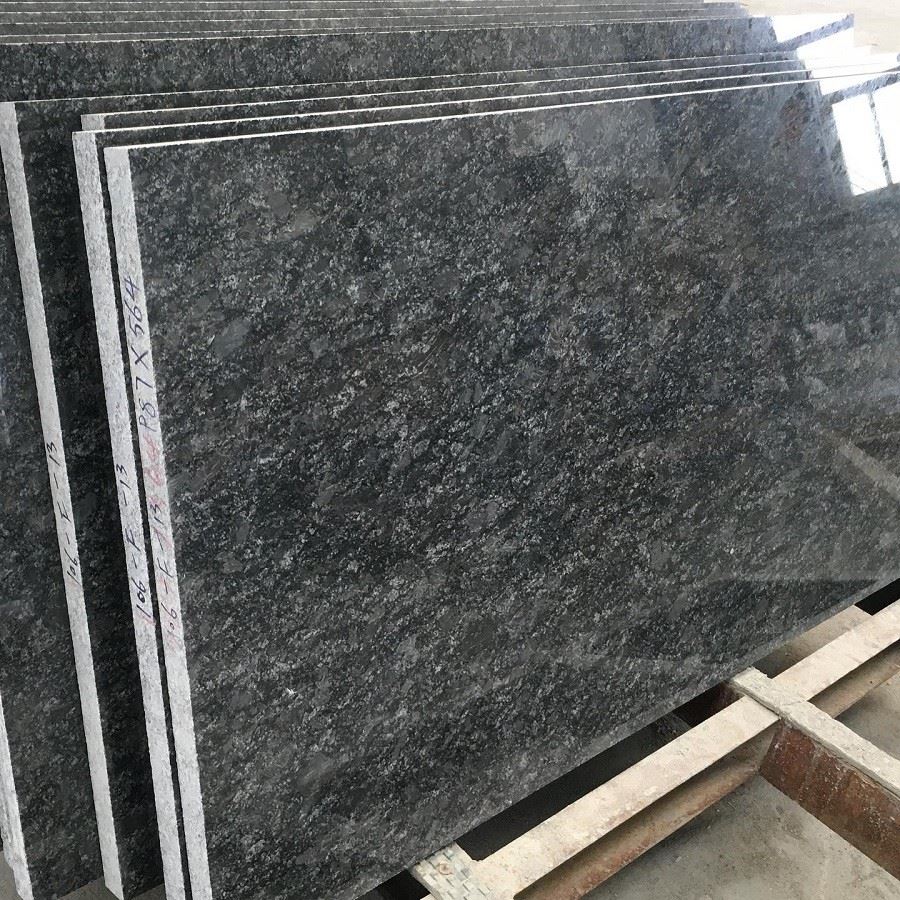 Steel grey granite polished tile