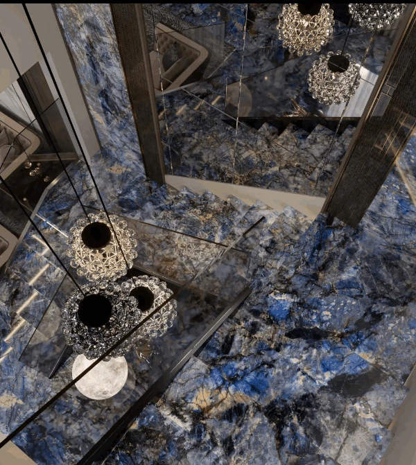 Precious Artificial Stones Blue Labrodorite Sintered Stone For Veneer Kitchen Wall Panel price