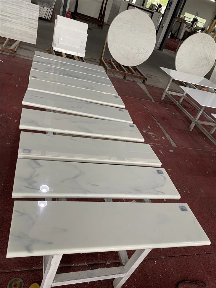 Calacatta Nano Crystalized Glass Stairs